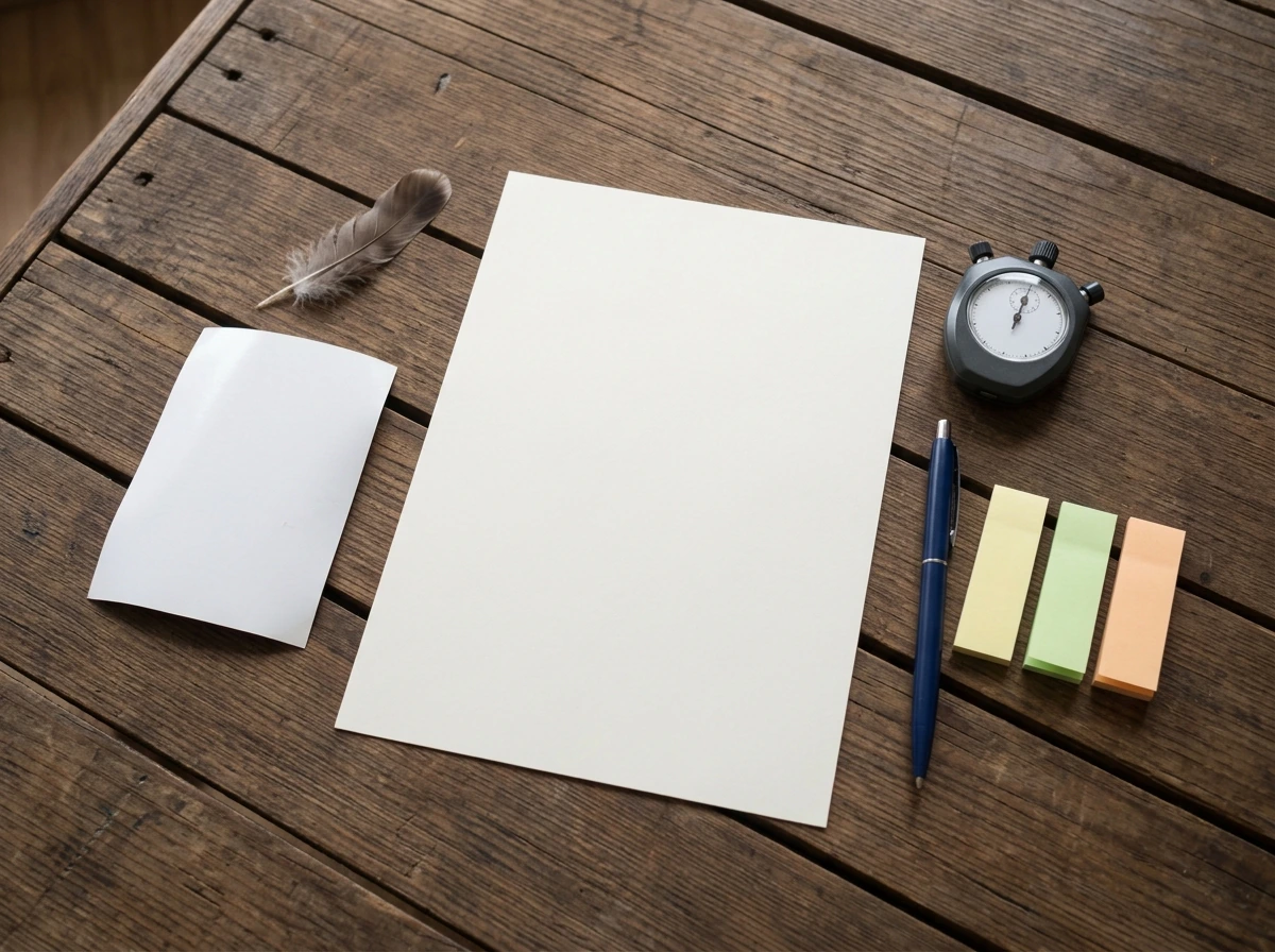 Blank checklist setup with pen and small feather for quick jay-sighting notes.