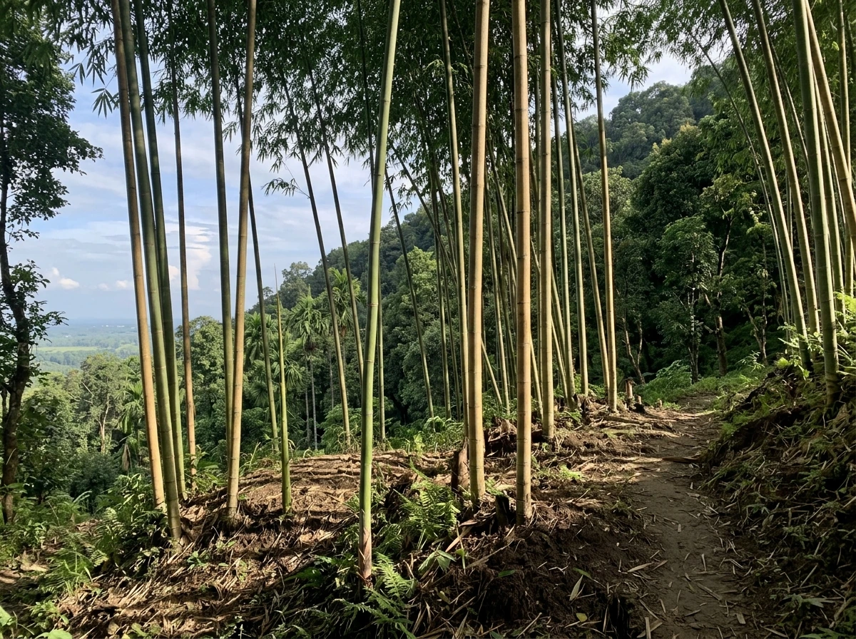 Bamboo grove showing natural habitat in humid tropical/subtropical landscape