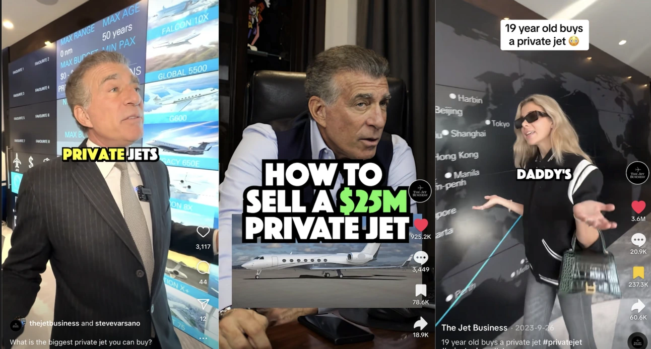 Candidate 2 shows Steve Varsano in a private jet business setting.