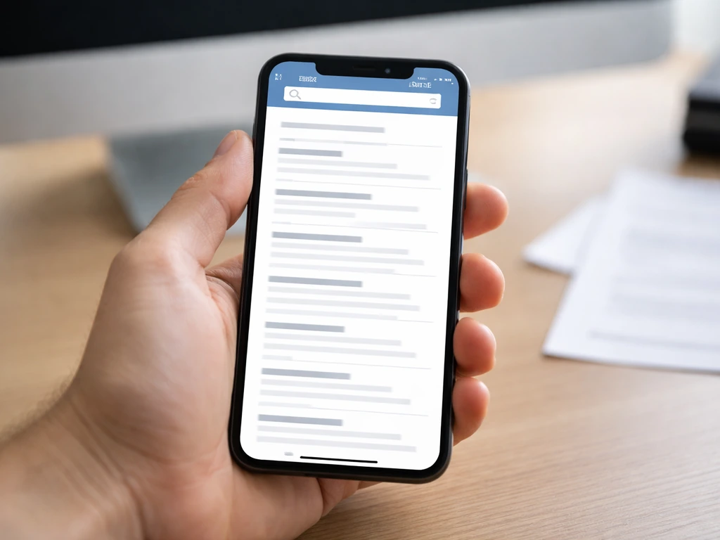 Hand holding a phone displaying a generic corporate records search page for Florida filings