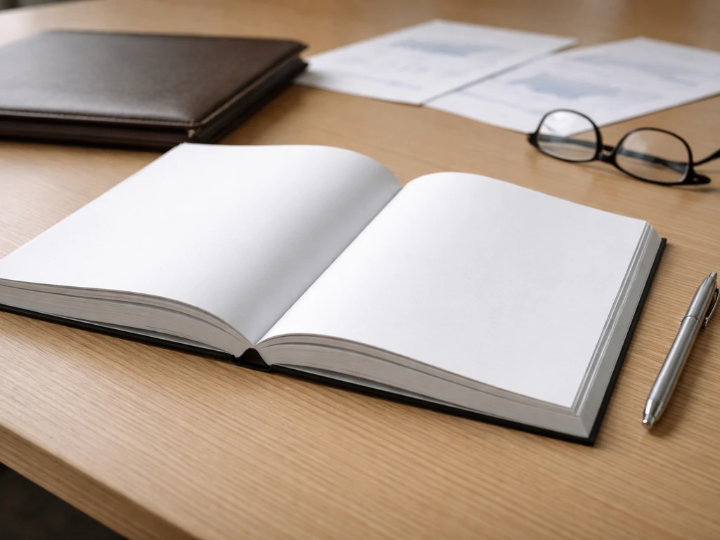 Close-up of an annual report folder and pen on a minimal office desk, suggesting executive remuneration disclosure.