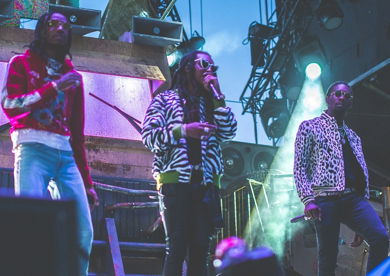Migos performing on stage at Veld Festival 2017