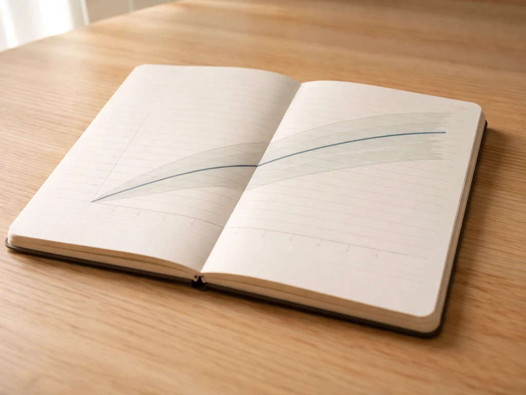 Close-up of a notebook page with an illustrated height percentile line path and simple milestone marks