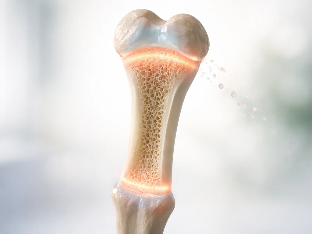 Minimal medical visual of a long bone with highlighted open growth plates to suggest height growth potential.