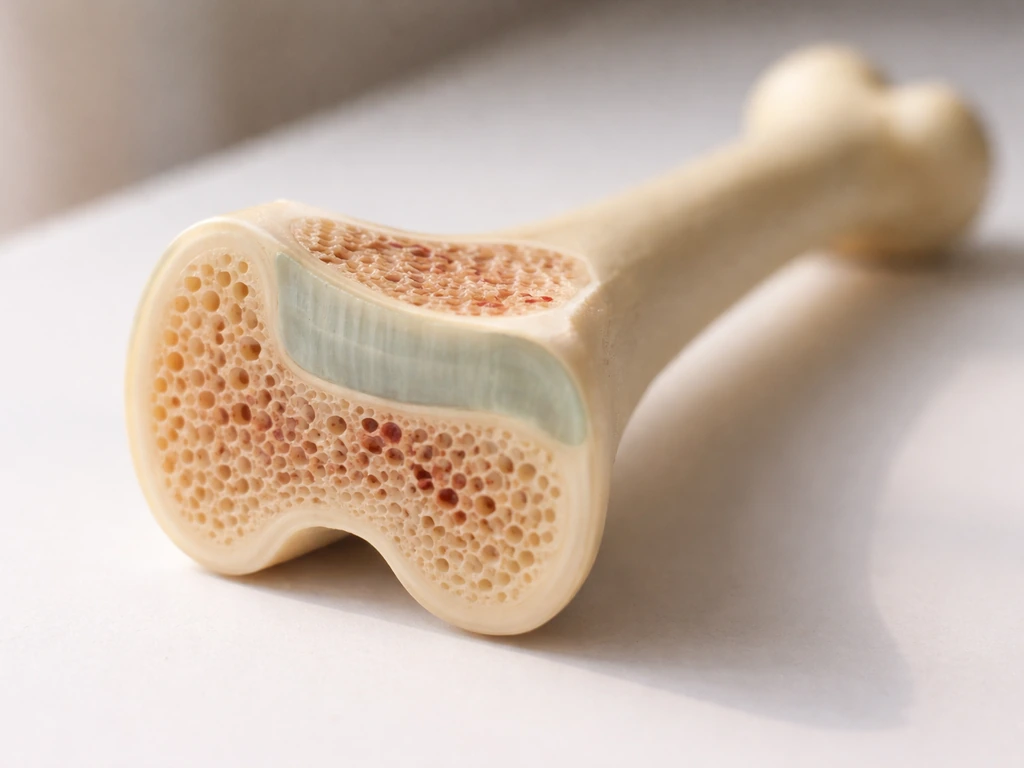 Close-up of a simplified long-bone cross-section showing growth plate cartilage near the epiphysis