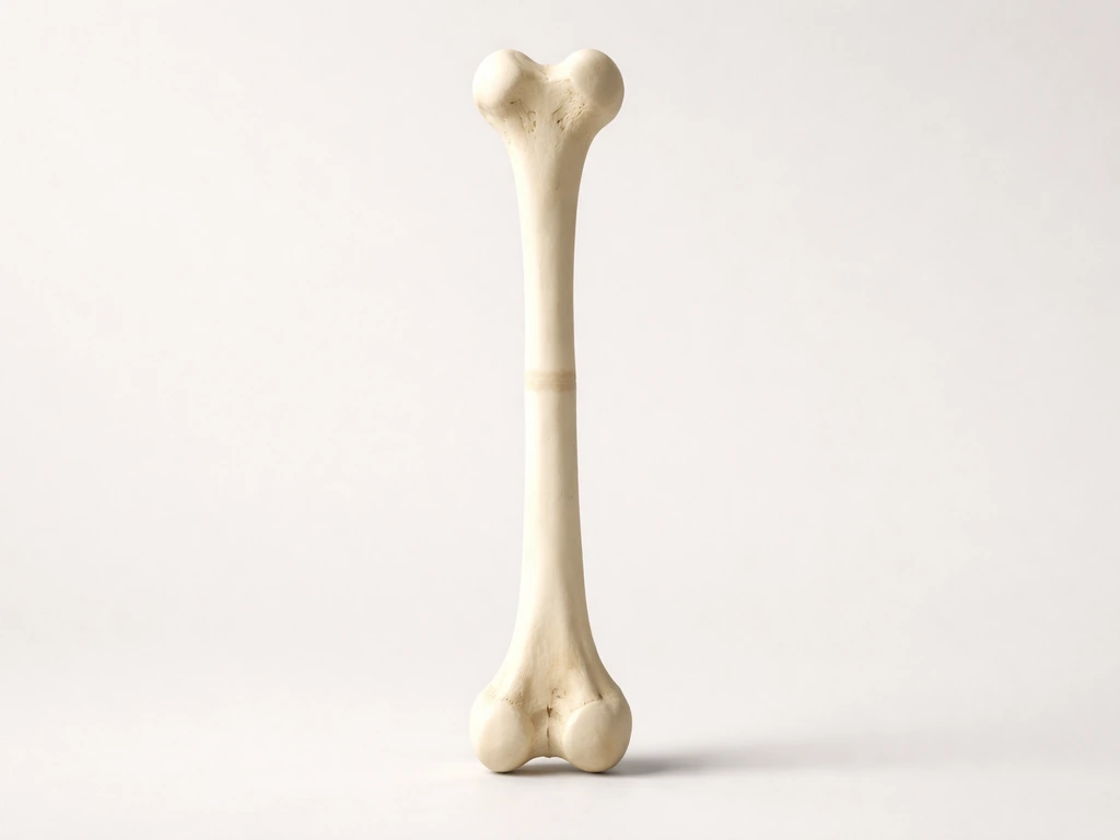 Close-up realistic 3D-style view of a long bone segment with the growth plate area highlighted by lighting