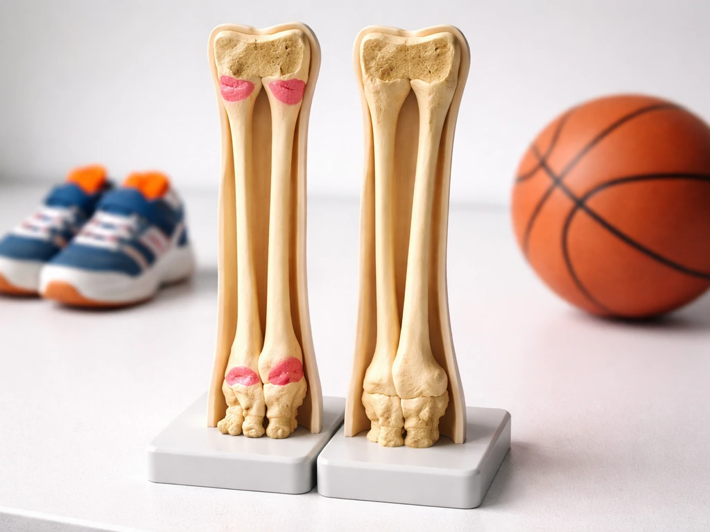 Two side-by-side long bone cutaways showing open growth plates in youth and closed plates in adults.