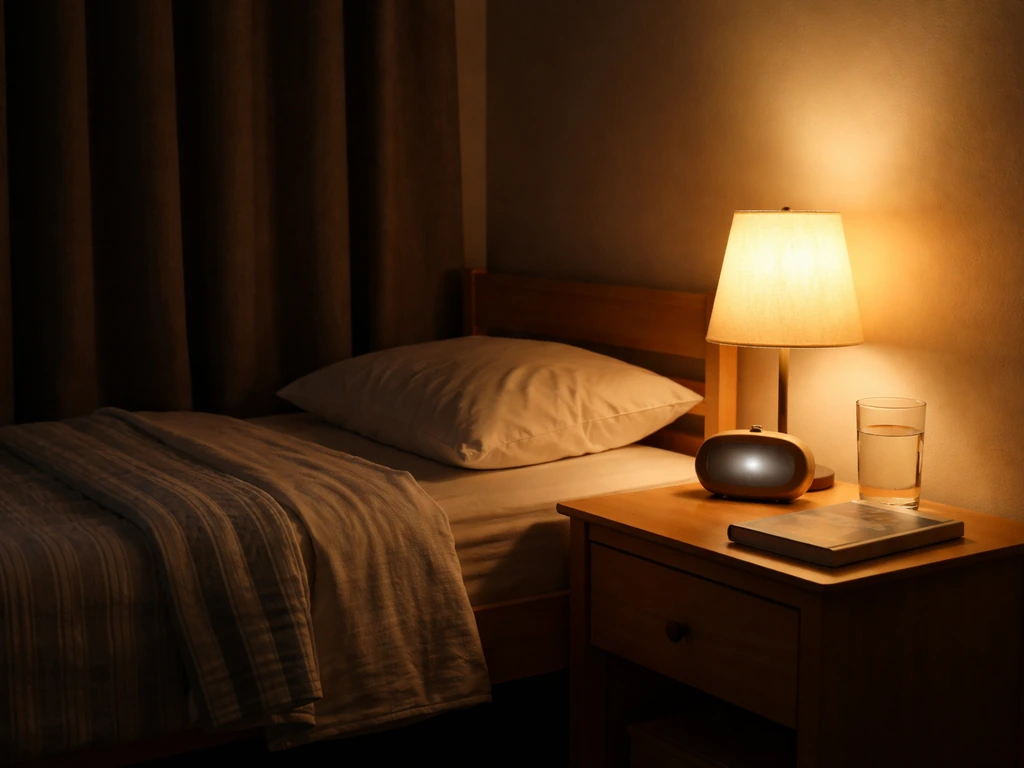 Child’s bedroom at night with a quiet bedside clock and bedtime-ready setup