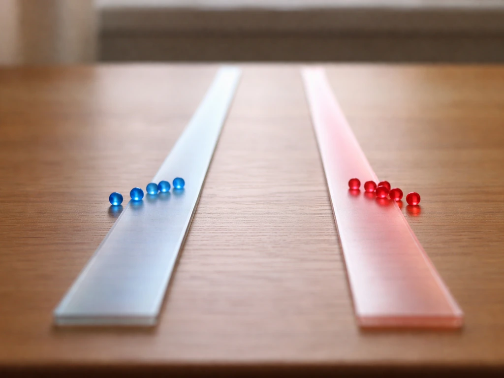 Minimal split-screen style photo showing two simple timeline lines for male and female puberty growth spurts.