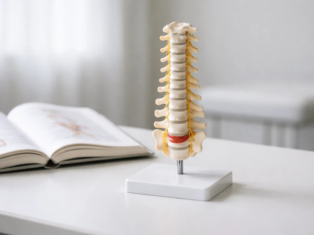 Minimal photo of a spine model on a medical desk beside an open book for a comparison of growth mechanisms