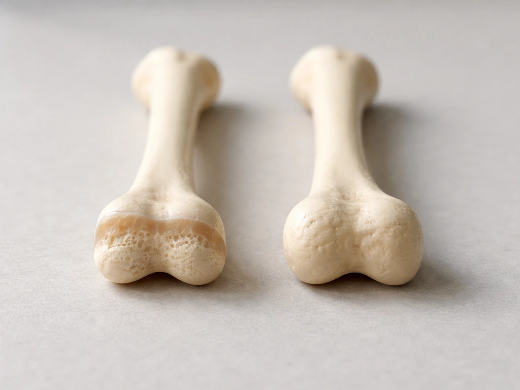 Minimal educational photo showing an anatomical model of open vs closed growth plates in long bones.