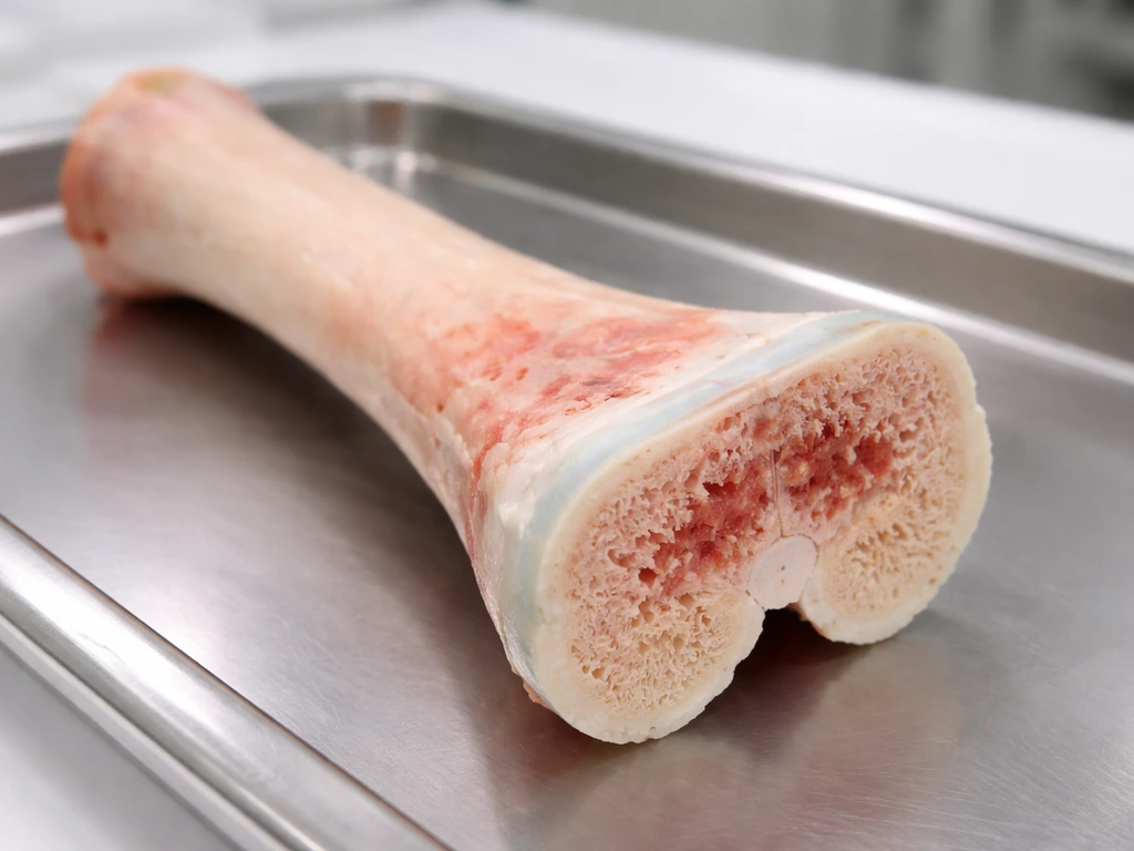 Close-up cross-section of a long bone showing epiphyseal growth plates and cartilage-to-bone growth