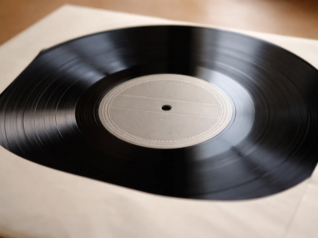 Close-up of a classical vinyl record label and inner sleeve showing a premium catalog vibe.