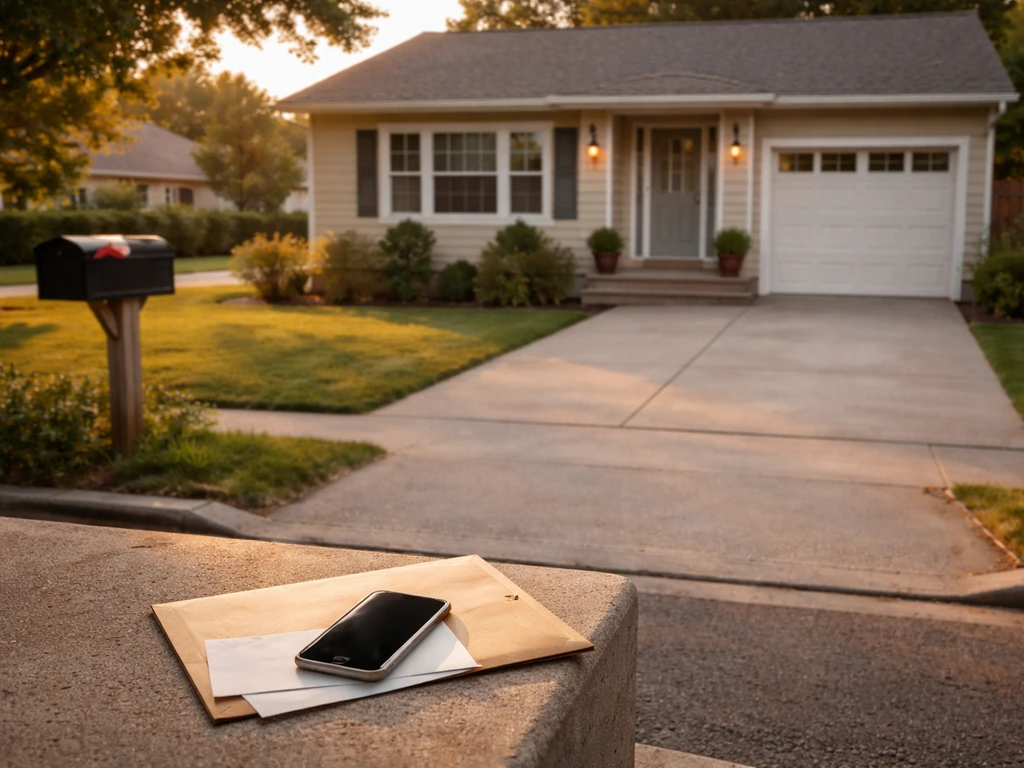 Sunlit house exterior with a subtle street-map vibe, symbolizing property records and major real estate assets.