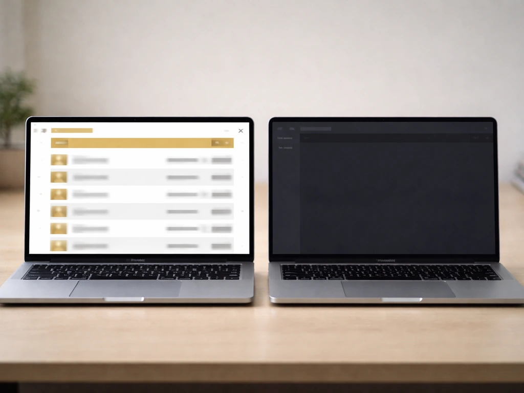 Split-scene: blurred wealth ranking page imagery on one side and an empty, dark financial dashboard on the other.