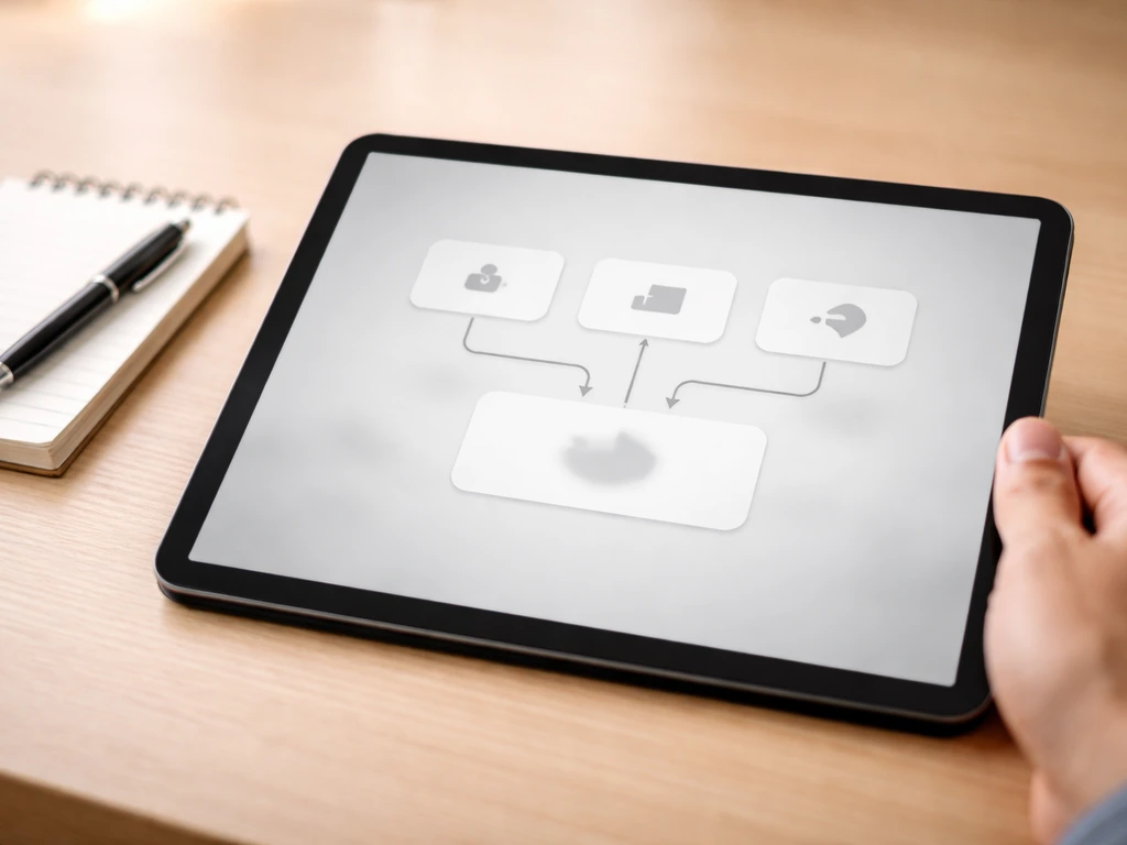Minimal desk scene with a valuation worksheet-style layout showing equity vs enterprise concept