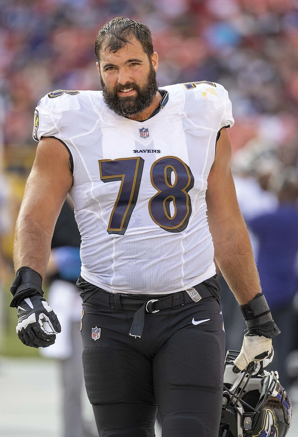 Alejandro Villanueva in an NFL uniform on the field