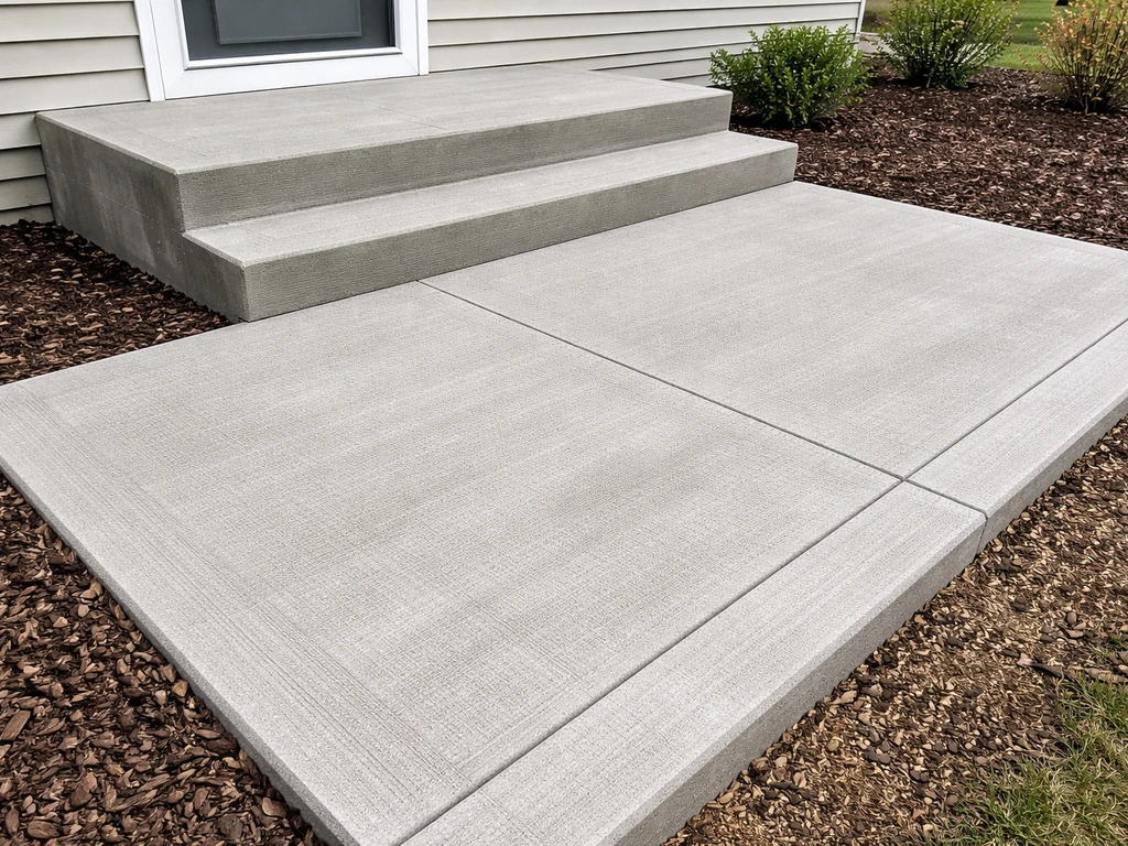 concrete patio and steps