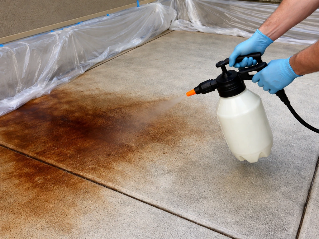 how stain concrete patio