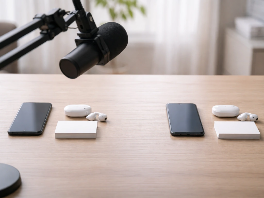 Two anonymous work desk setups side-by-side, hinting at multiple profiles for the same name.