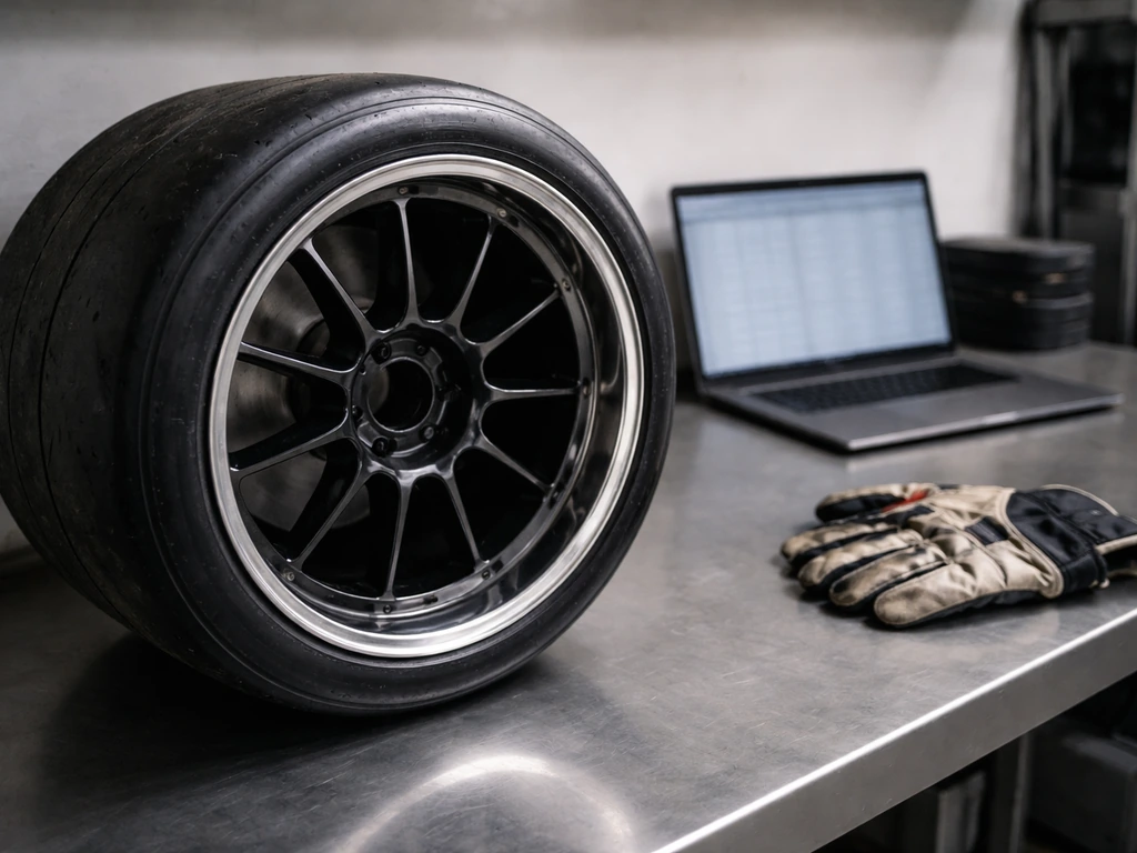 Minimal photo of a racing car wheel and a laptop showing financial spreadsheets on a desk, symbolizing net worth researc
