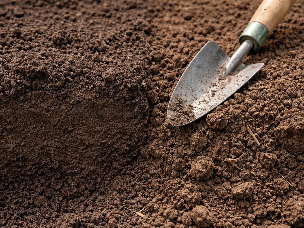 Close-up split view of compacted vs loosened soil textures, showing signs of reduced infiltration risk