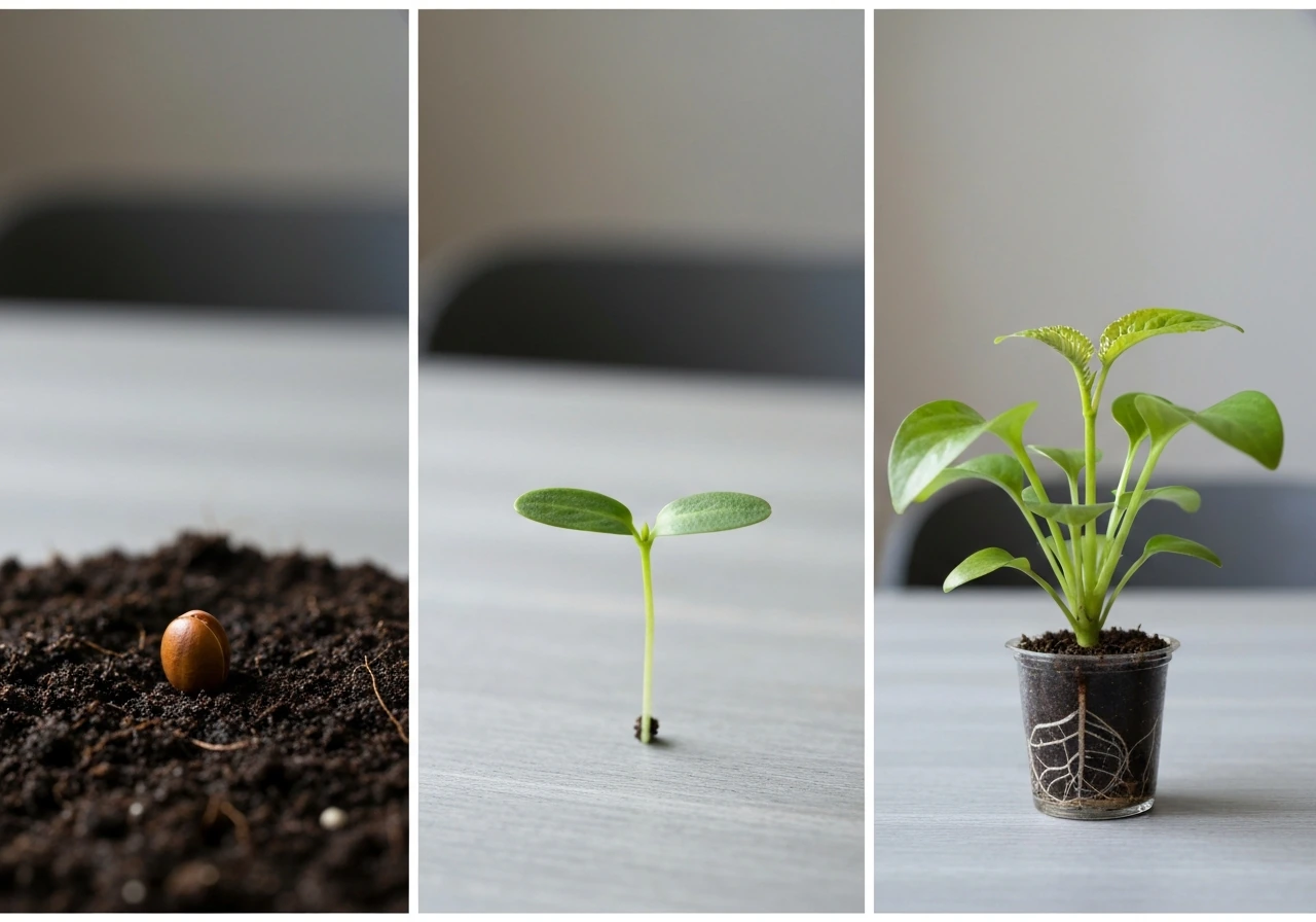 how do plants grow step by step