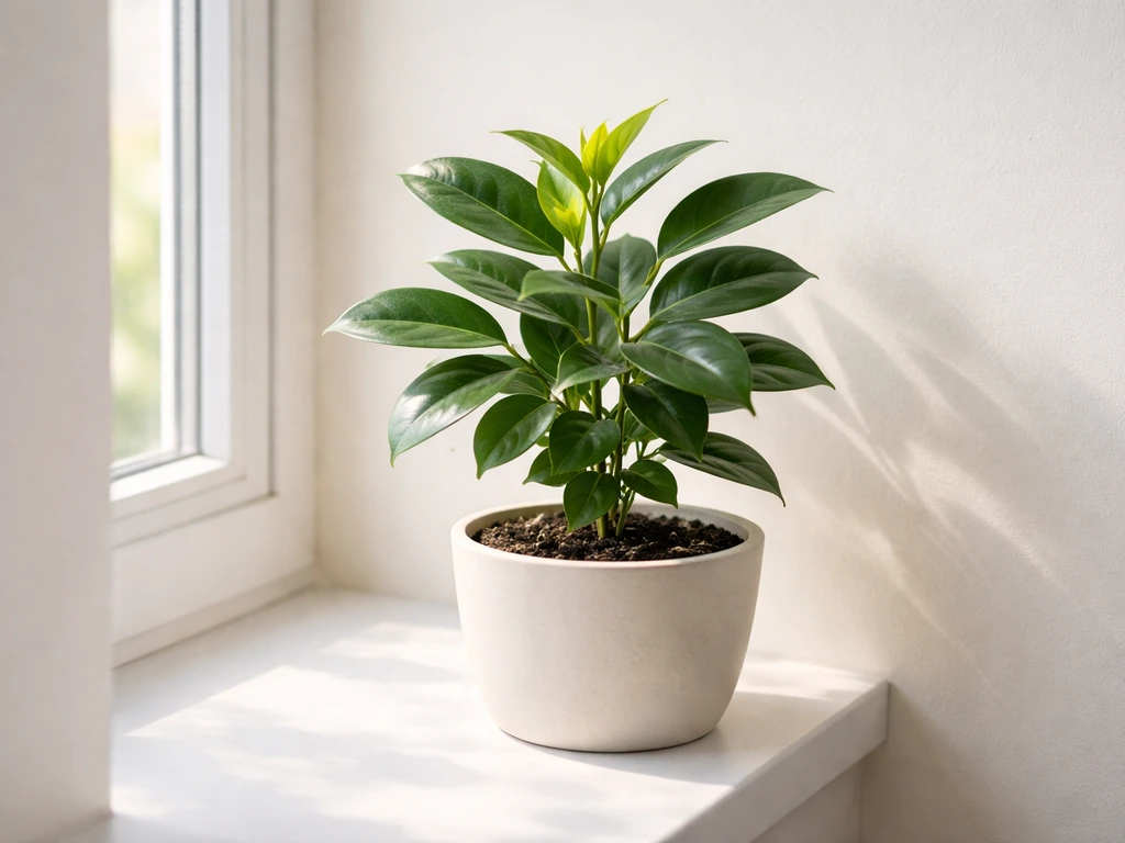 Healthy indoor plants thriving by a sunny window with fresh green leaves
