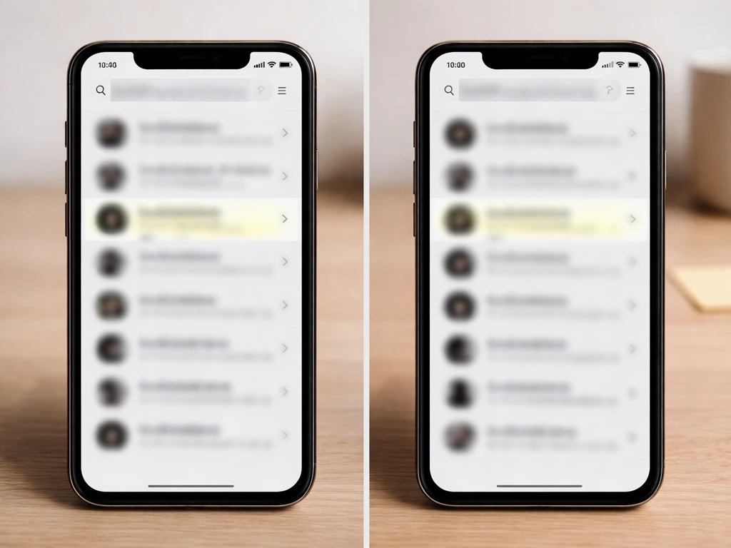 Two smartphones side-by-side showing blurred name search results, suggesting identity confusion from similar names.