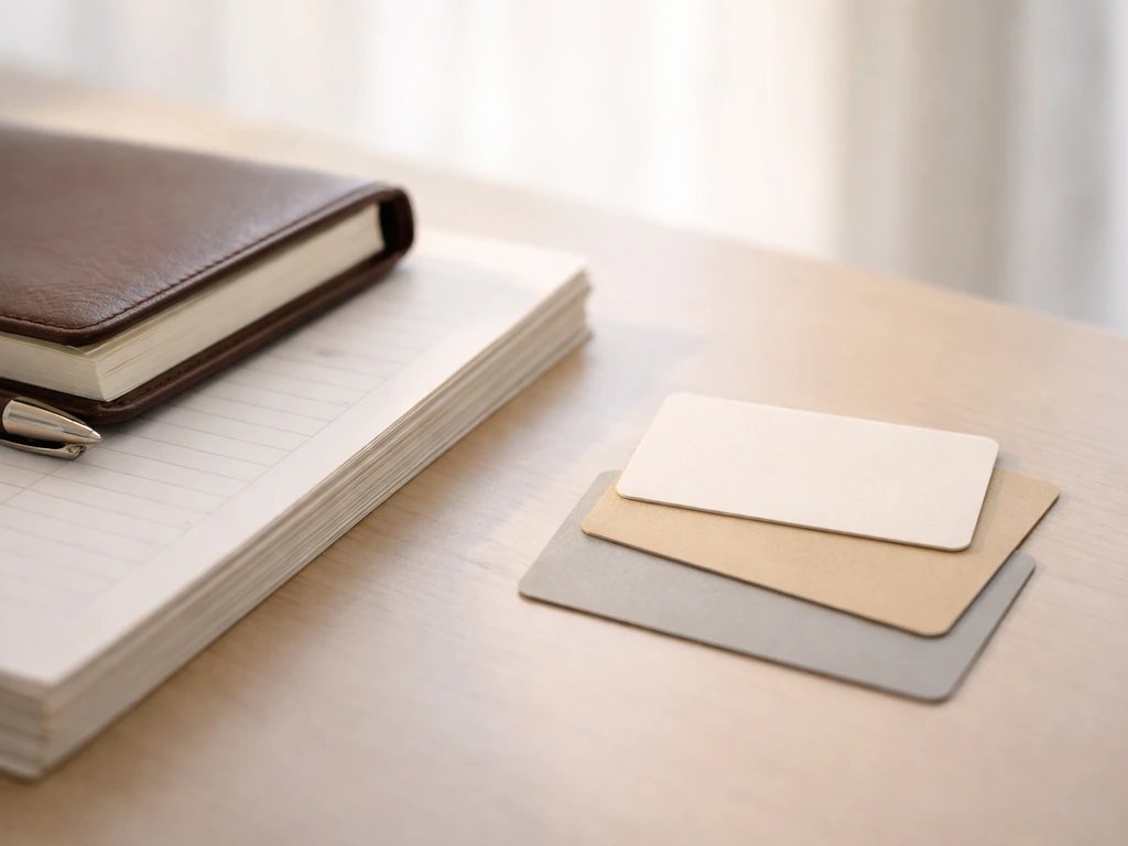 Minimal desk scene with contract paper and tier-style cards symbolizing an independent production and membership busines