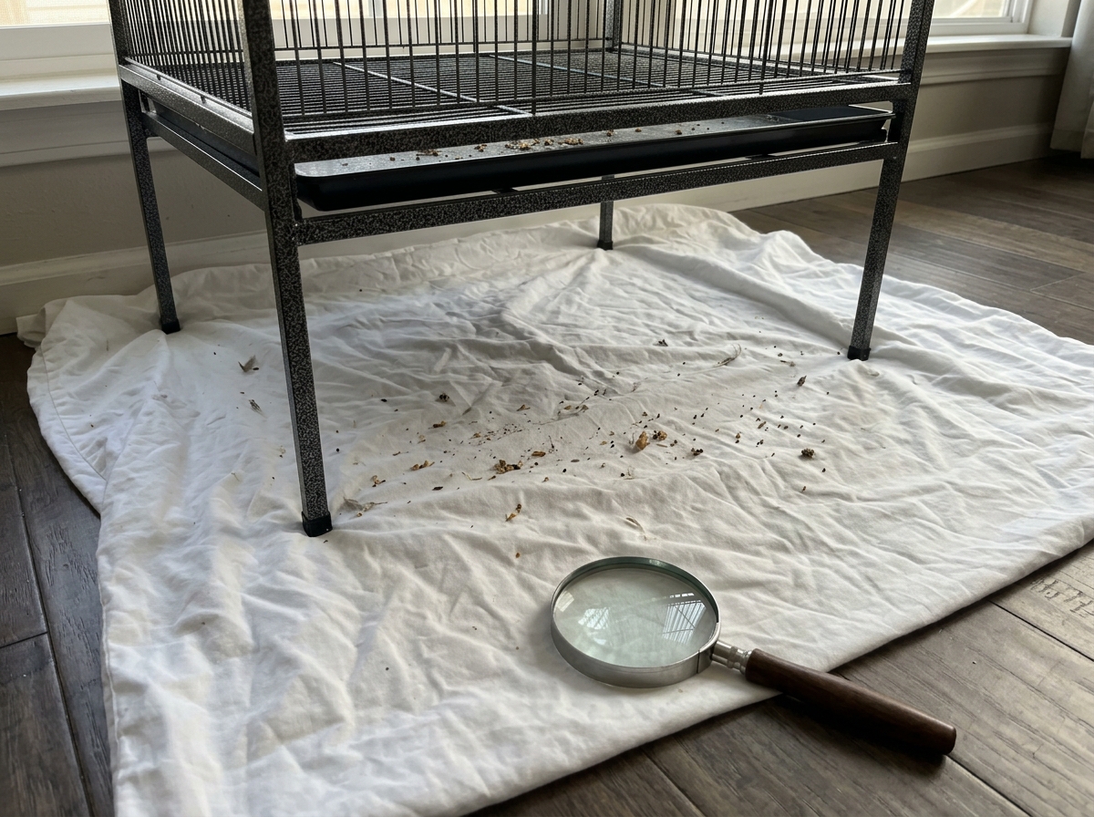 Night-time white sheet method for checking for mites