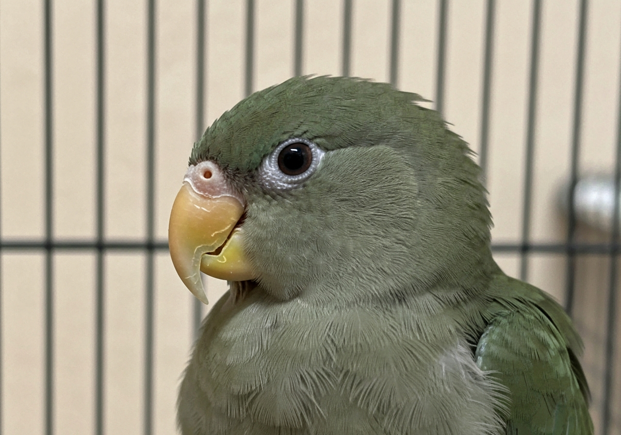 Common thrush bird fluffed and looking unwell with dull beak