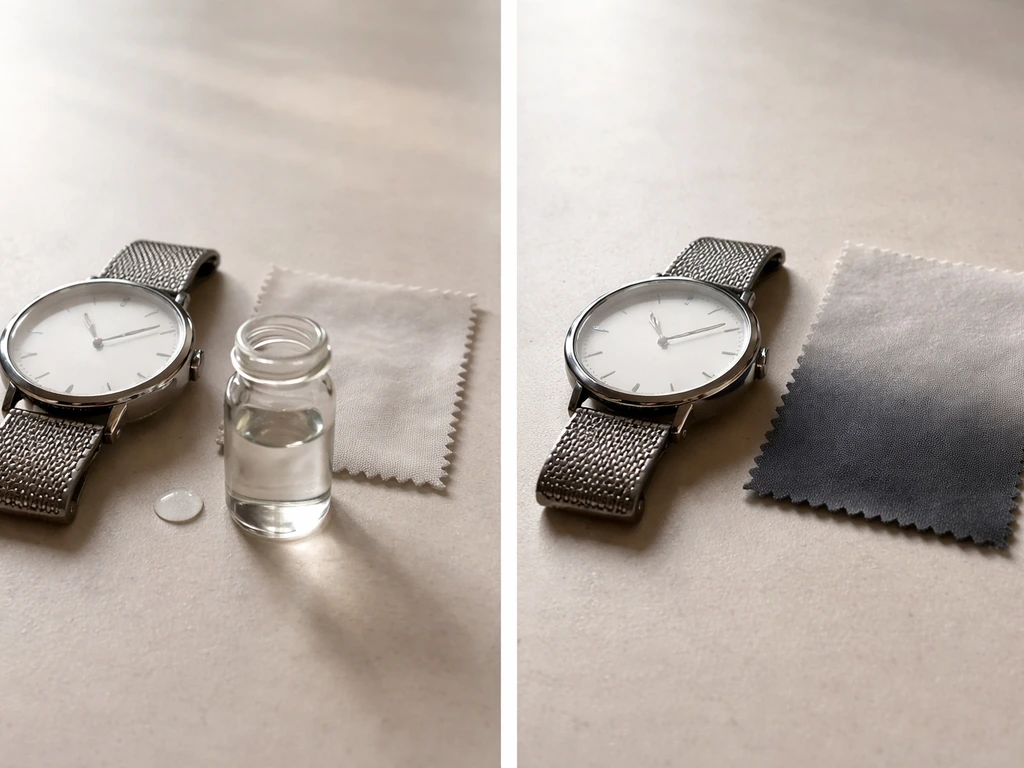 Minimal split scene: vial and watch for acute hours vs darkening cloth for chronic weeks, no text.