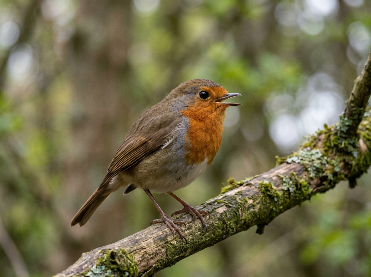 Small songbird resting with open-beak breathing as a respiratory warning