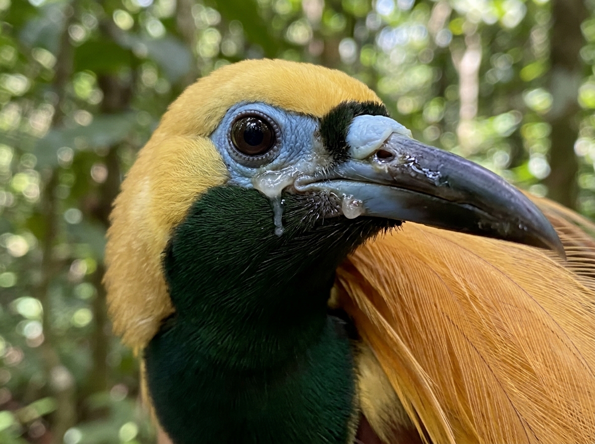 Bird with visible eye and nasal discharge