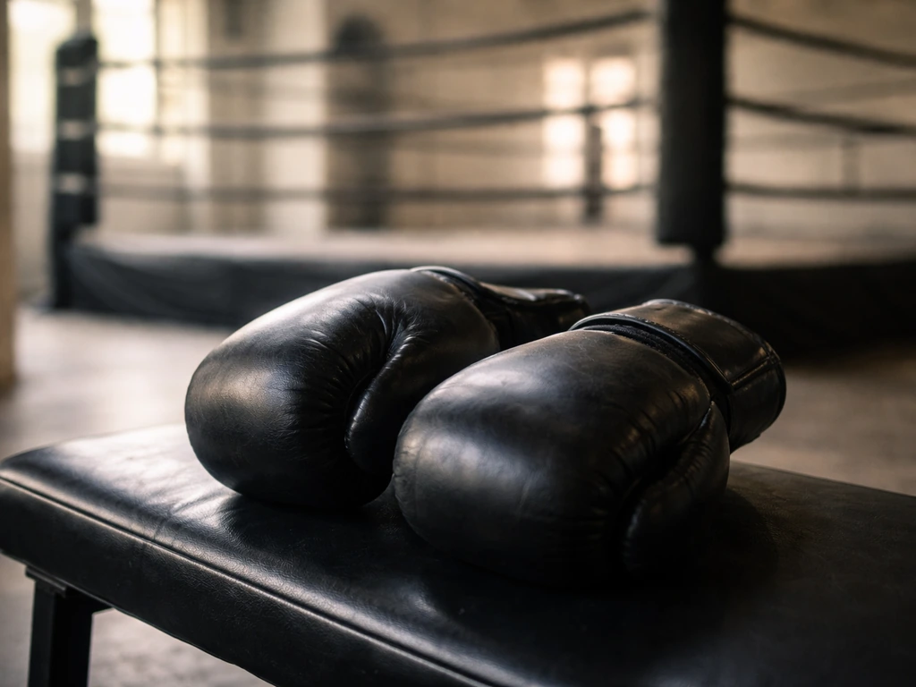Boxing-themed identity check scene with gloves and a ring backdrop, hinting at a pro athlete profile.