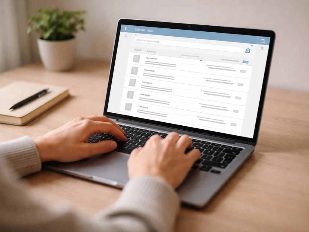 Person using a laptop to search SEC EDGAR and review insider Form 4 filings
