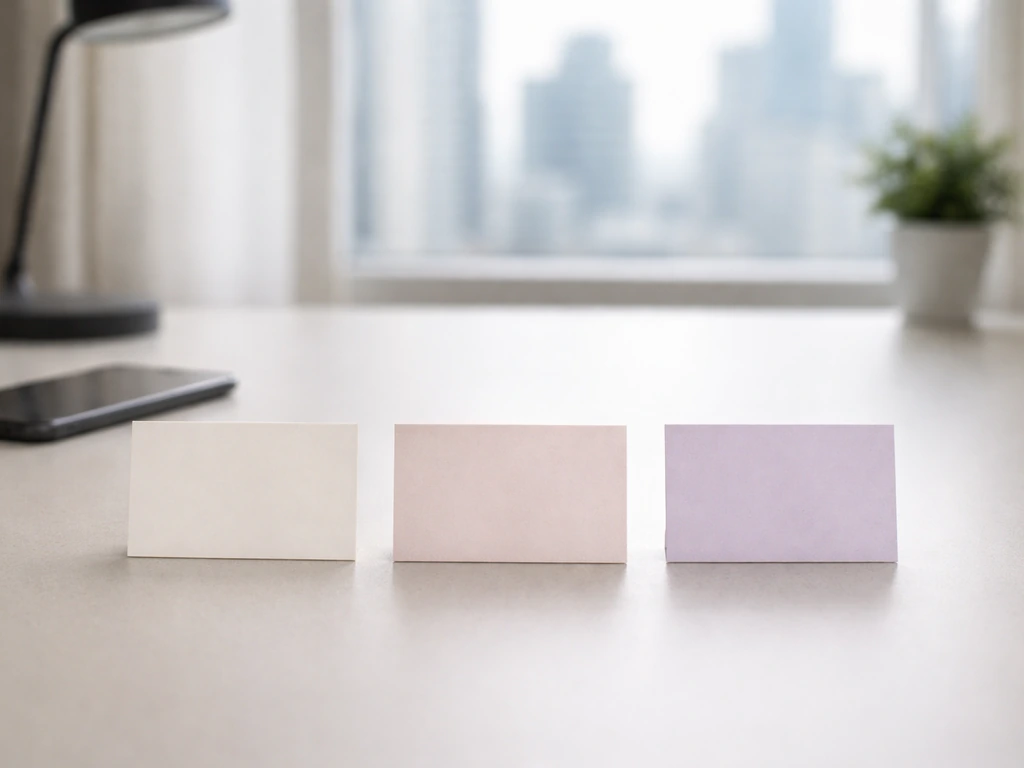 Minimal desk with three blank side-by-side name cards; one highlighted in focus, symbolizing disambiguation.