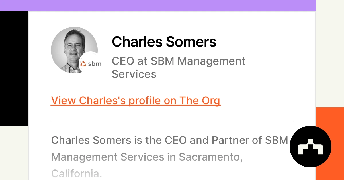 Photo of Charles Somers SBM Management Services, LP CEO and co-founder