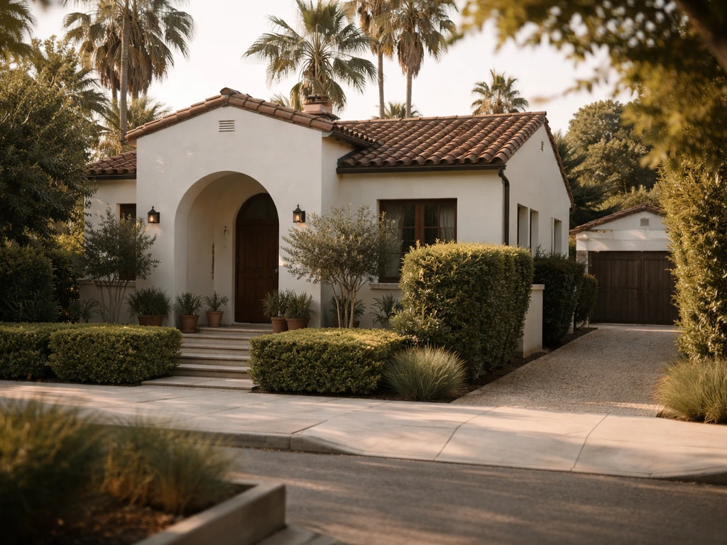 Sunlit Venice, California home exterior with a calm upscale streetscape vibe