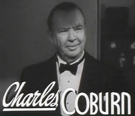Charles Coburn in a film trailer frame