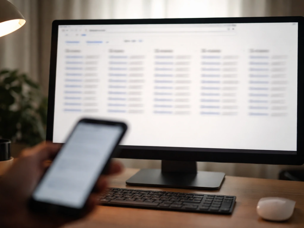 Close-up of a cluttered computer screen showing blurred search results with similar spelling variants side by side.