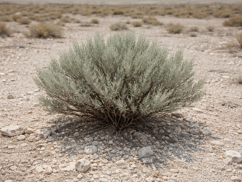 Big sagebrush growing among pale rocks in a dry, limestone-influenced landscape