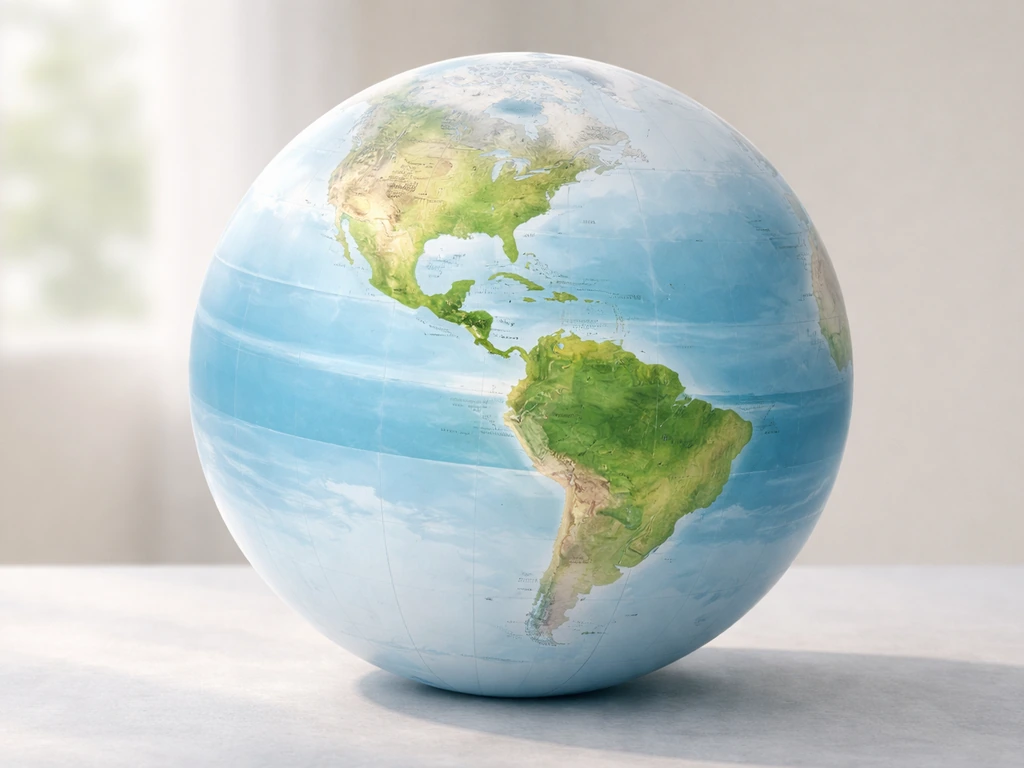 A globe with shaded native-range greens across Mexico, tropical America, and Caribbean, plus climate belt bands.