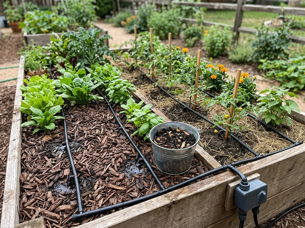 Drip irrigation zoning and fertilizer strategy in a mixed bed