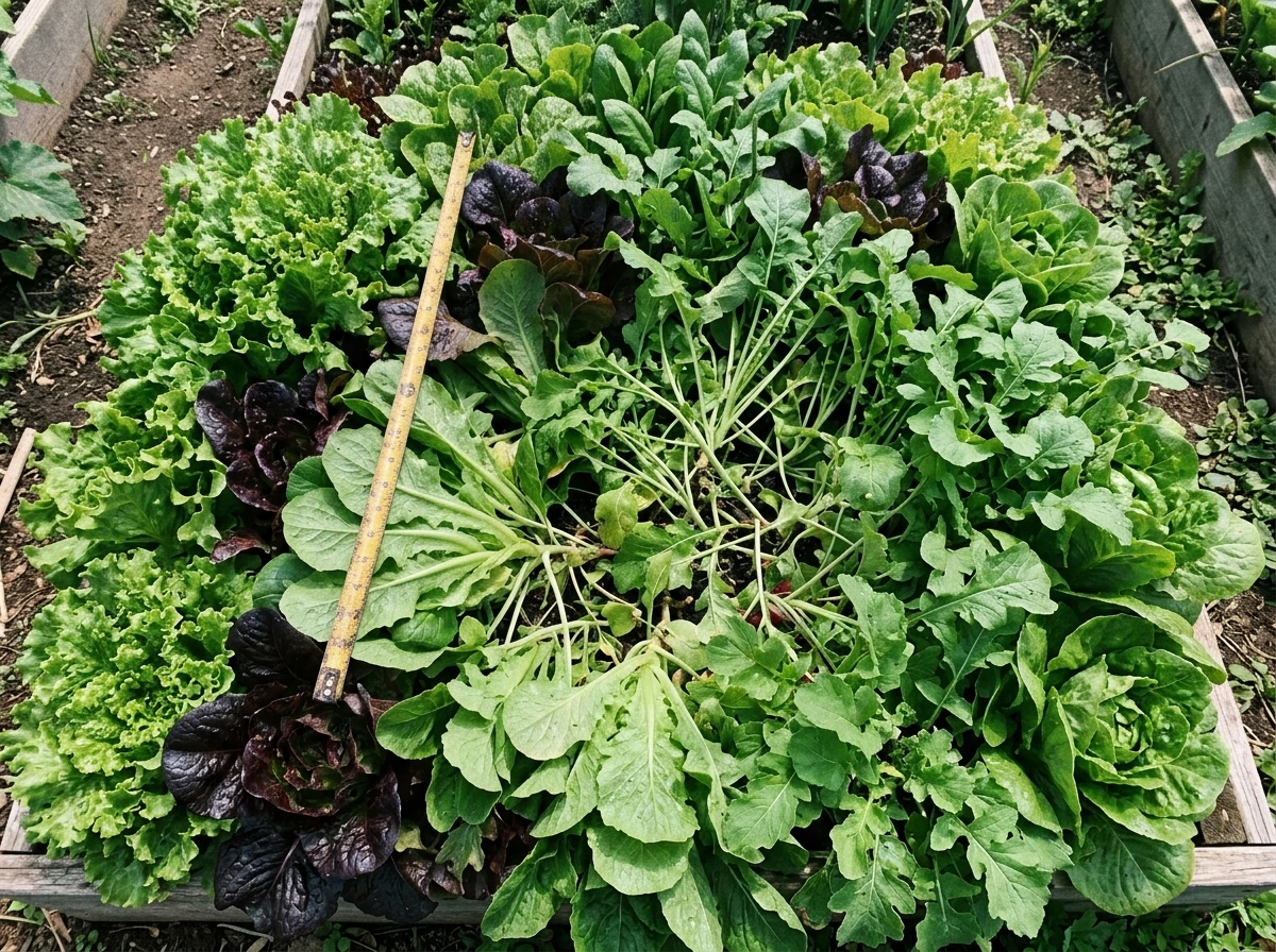 Overcrowded vegetable seedlings showing leggy growth and poor spacing