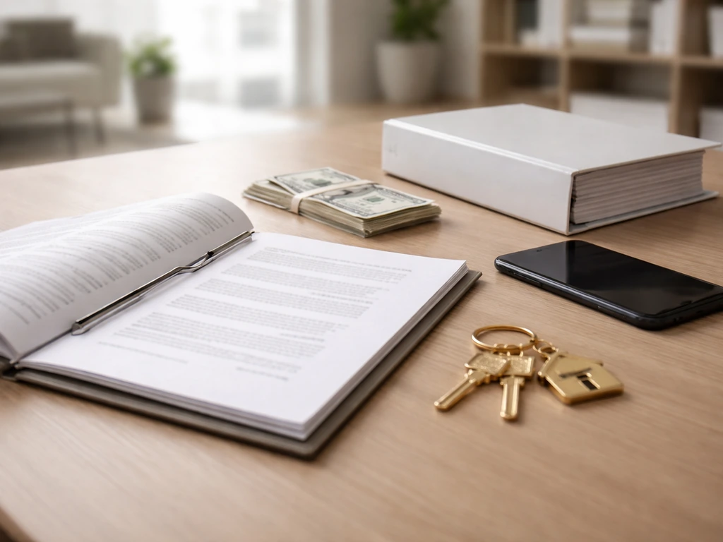 Minimal desk scene with valuation documents and a calculator symbolizing net worth asset categories