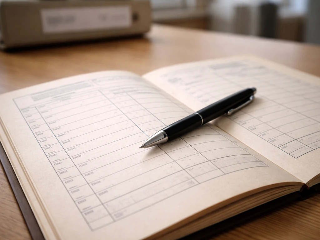 Close-up of an open registry-style document on a desk with a pen, suggesting company registration records.