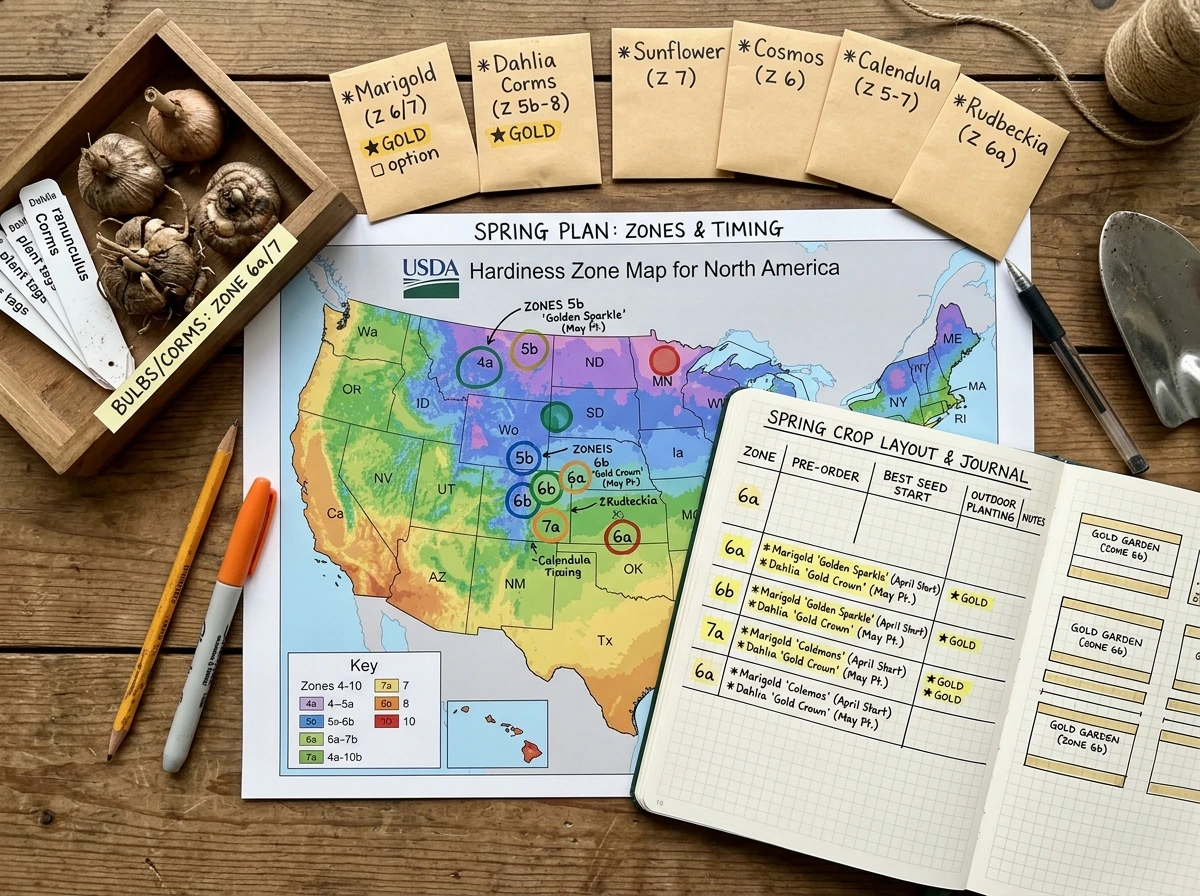 Using a zone map and notes to plan what ‘gold’ to plant