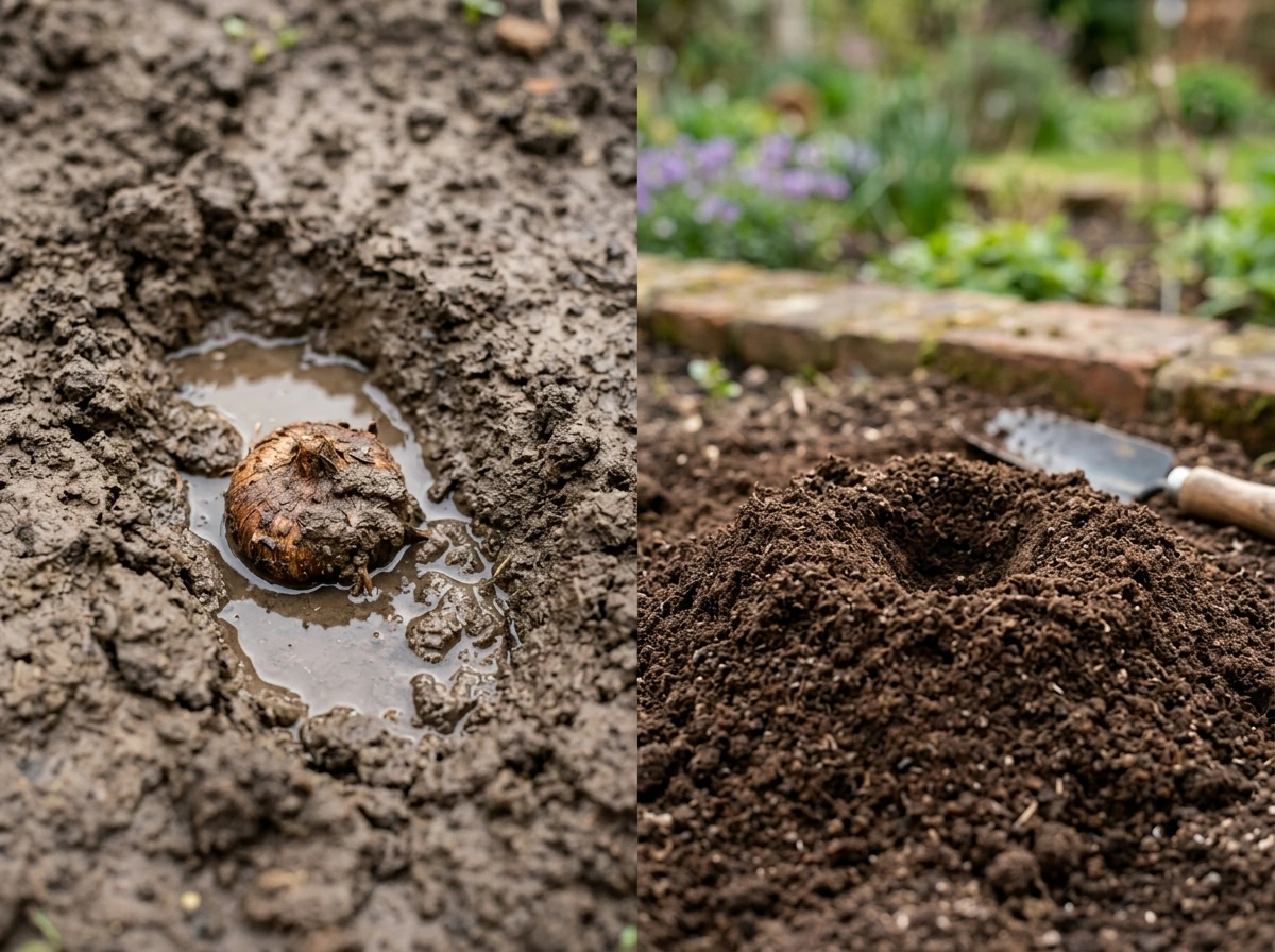 Poorly drained soil versus improved drainage for saffron corms